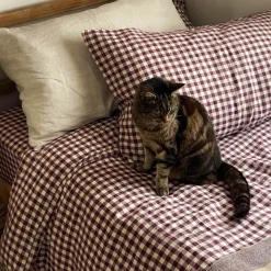 Discount 100% Linen Duvet Cover Gingham Bedding|Linen Bedding