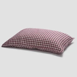 Discount 100% Linen Pillowcases (Pair) Gingham Bedding|Linen Bedding