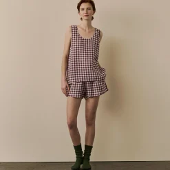Best Linen Cami Set Women Linen Pajamas|Gingham Pajamas