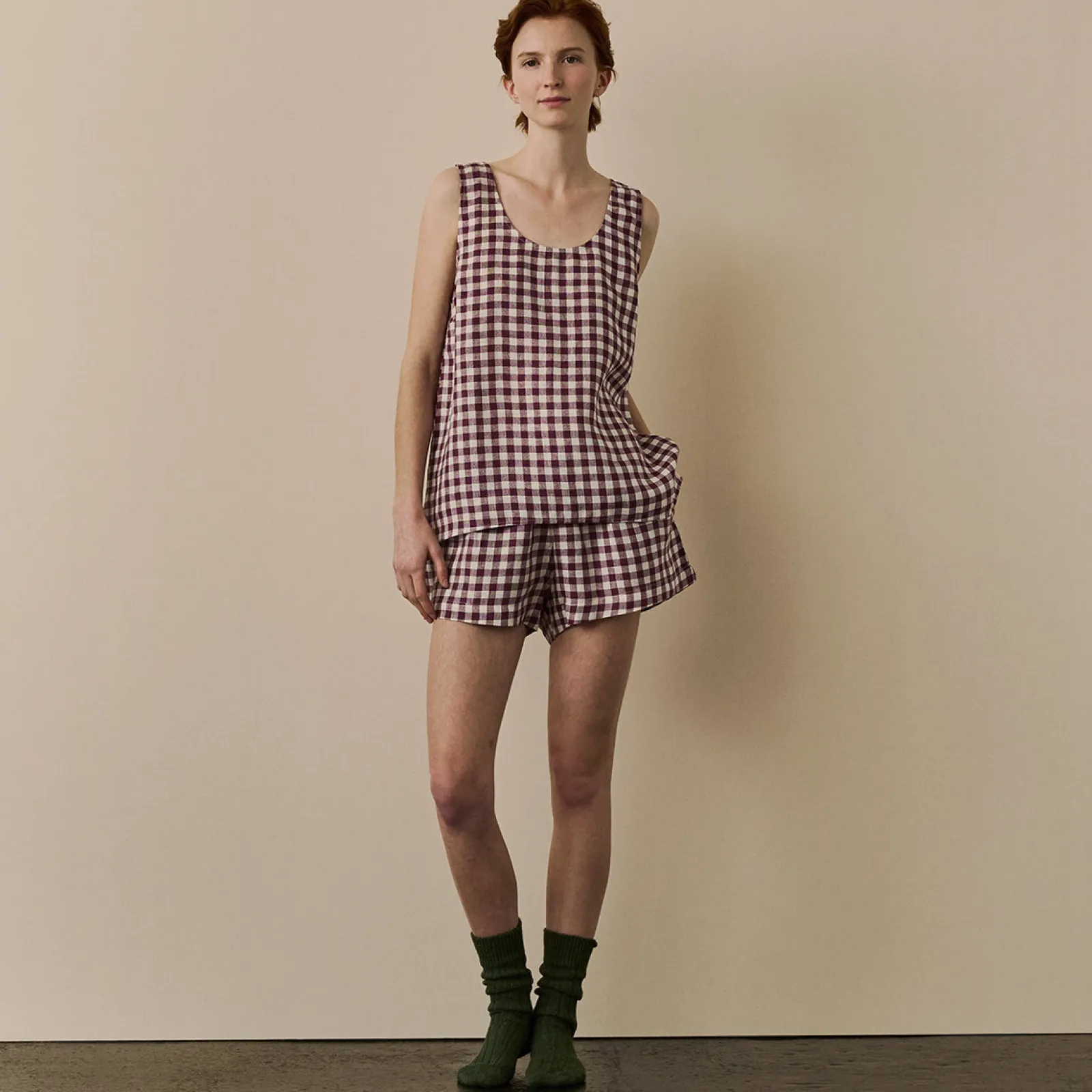 Best Linen Cami Set Women Linen Pajamas|Gingham Pajamas