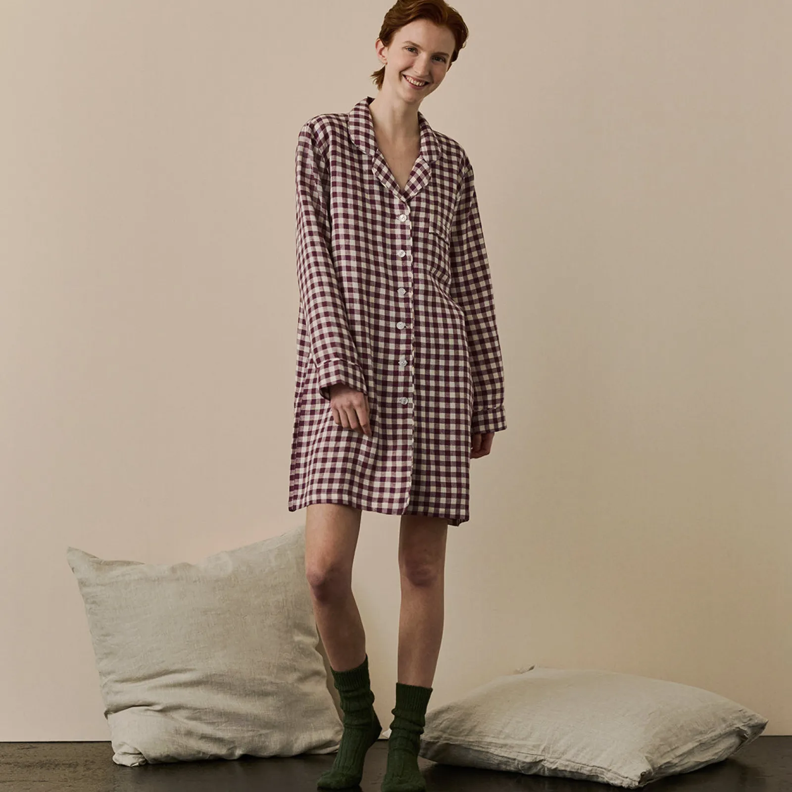 Clearance Linen Night Shirt Women Night Dresses|Linen Pajamas