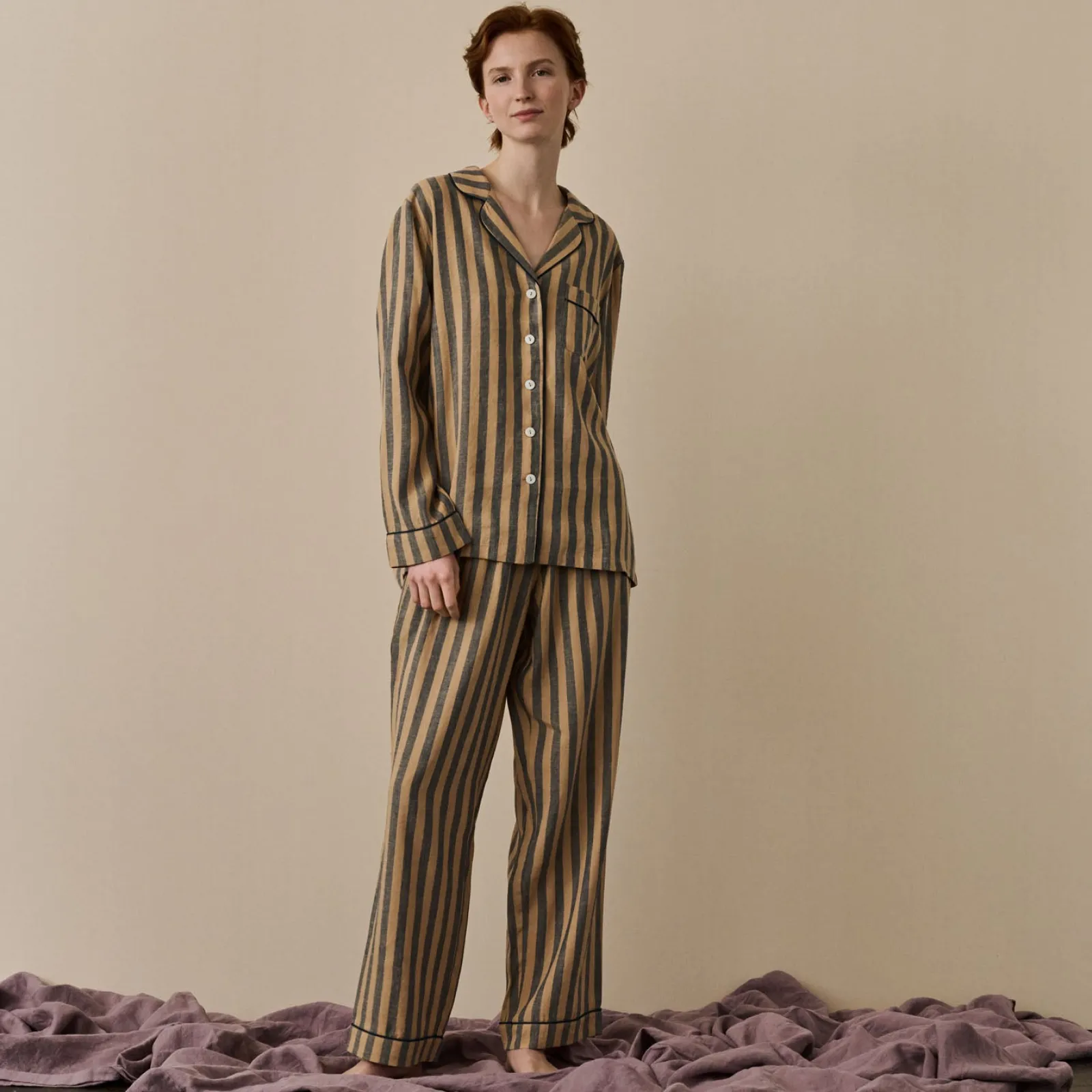 Discount d Linen Pajama Set Women Pajama Sets|Linen Pajamas