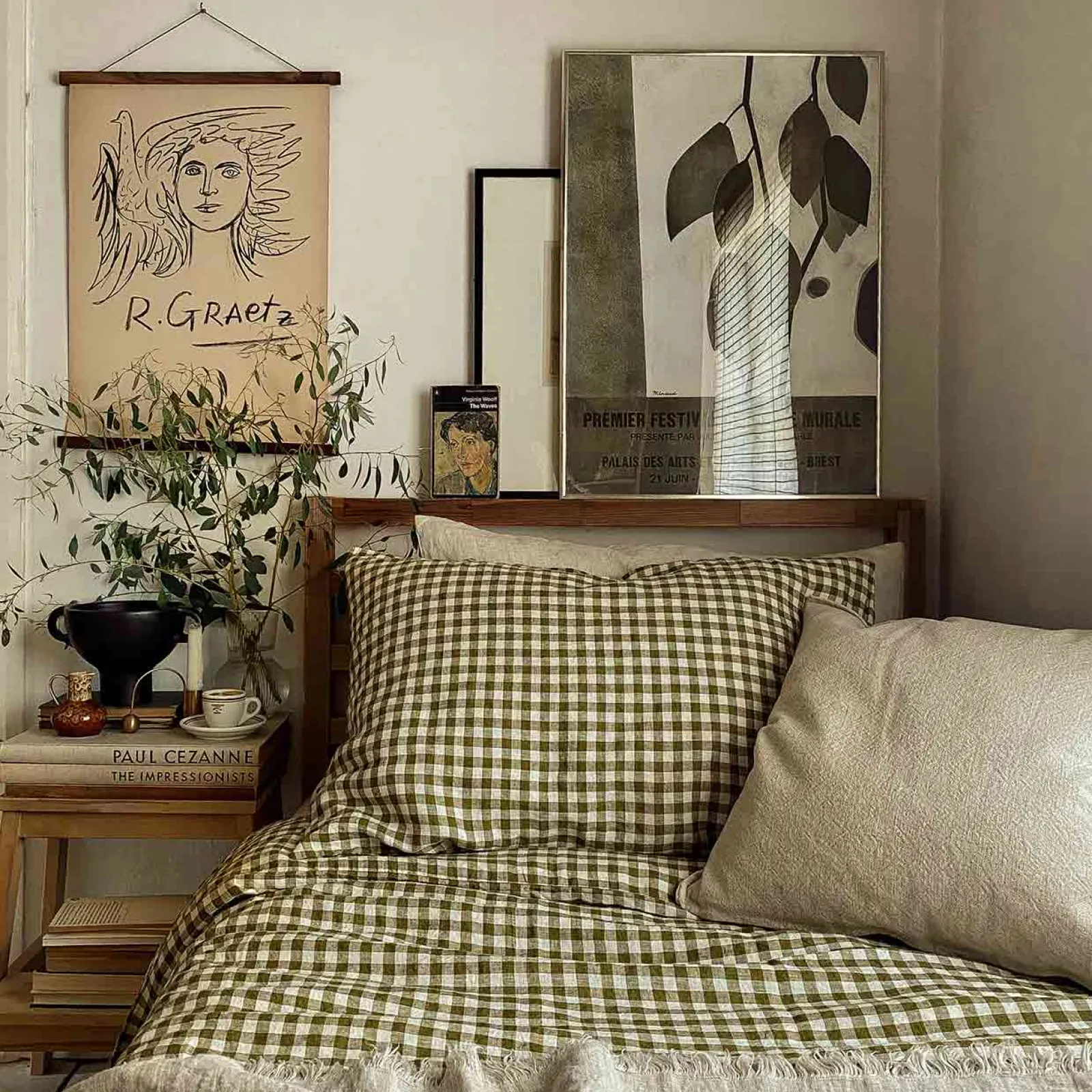 Discount 100% Linen Pillowcases (Pair) Gingham Pajamas|Gingham Bedding