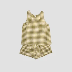 Linen Cami Set Women Linen Pajamas|Gingham Pajamas