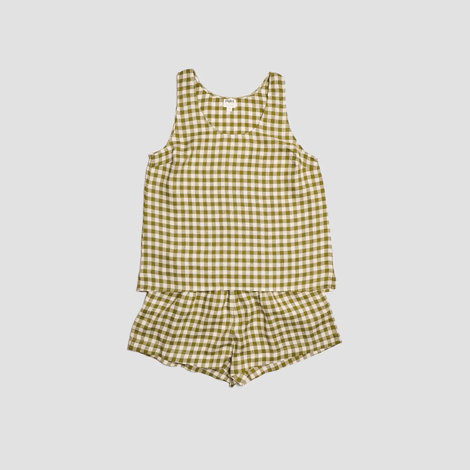 Linen Cami Set Women Linen Pajamas|Gingham Pajamas