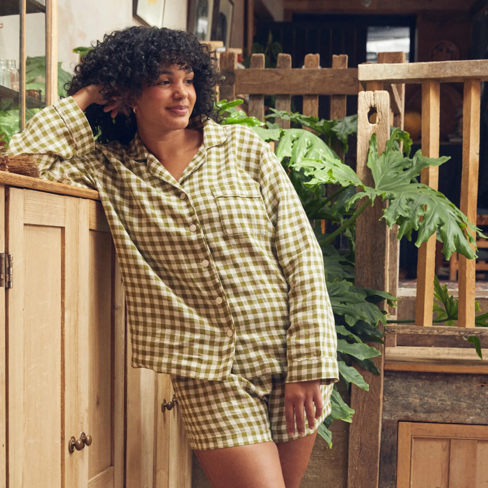 Linen Pajama Shorts Women Linen Pajamas|Gingham Pajamas