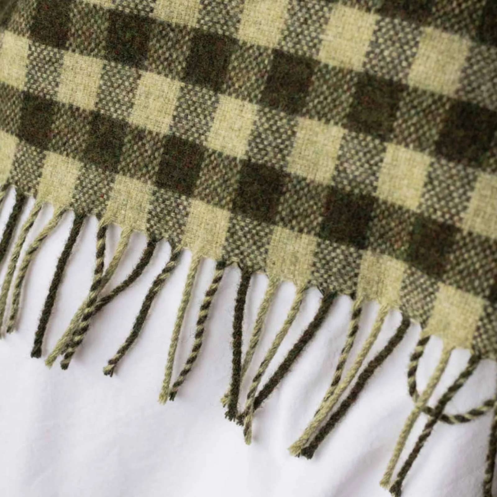Best Botanical Green Gingham Wool Blanket Blankets & Throws|Blankets & Throws
