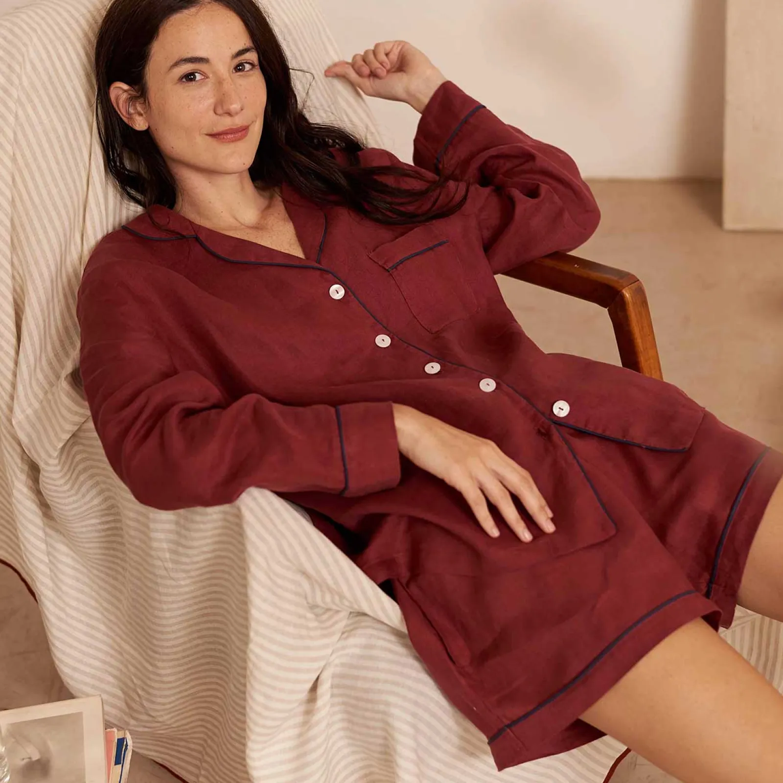 Clearance Linen Pajama Shorts Set Women Pajama Sets|Linen Pajamas