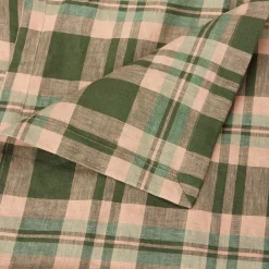 Fern Green Dallington Plaid 100% Linen Tablecloth Table Linens