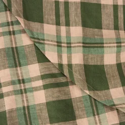 Fern Green Dallington Plaid 100% Linen Tablecloth Table Linens