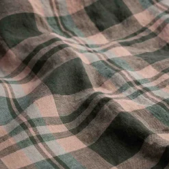 Discount Fern Green Plaid 100% Linen Pillowcases (Pair) Pillowcases