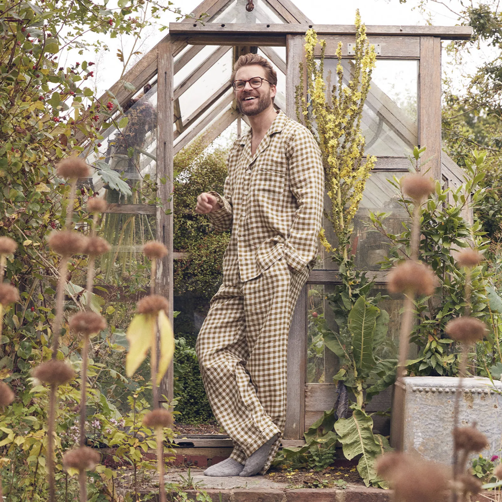 Sale Men's Linen Pajama Set Linen Pajamas|Gingham Pajamas