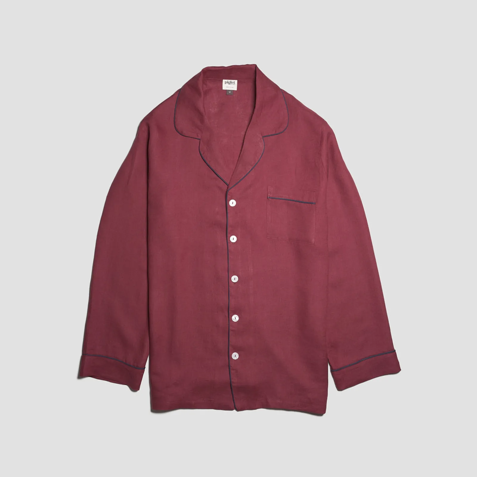 Men's Cherry Linen Pajama Shirt Linen Pajamas