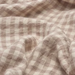 New 100% Linen Flat Sheet Gingham Bedding|Linen Bedding