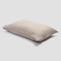 Discount 100% Linen Pillowcases (Pair) Gingham Bedding|Linen Bedding