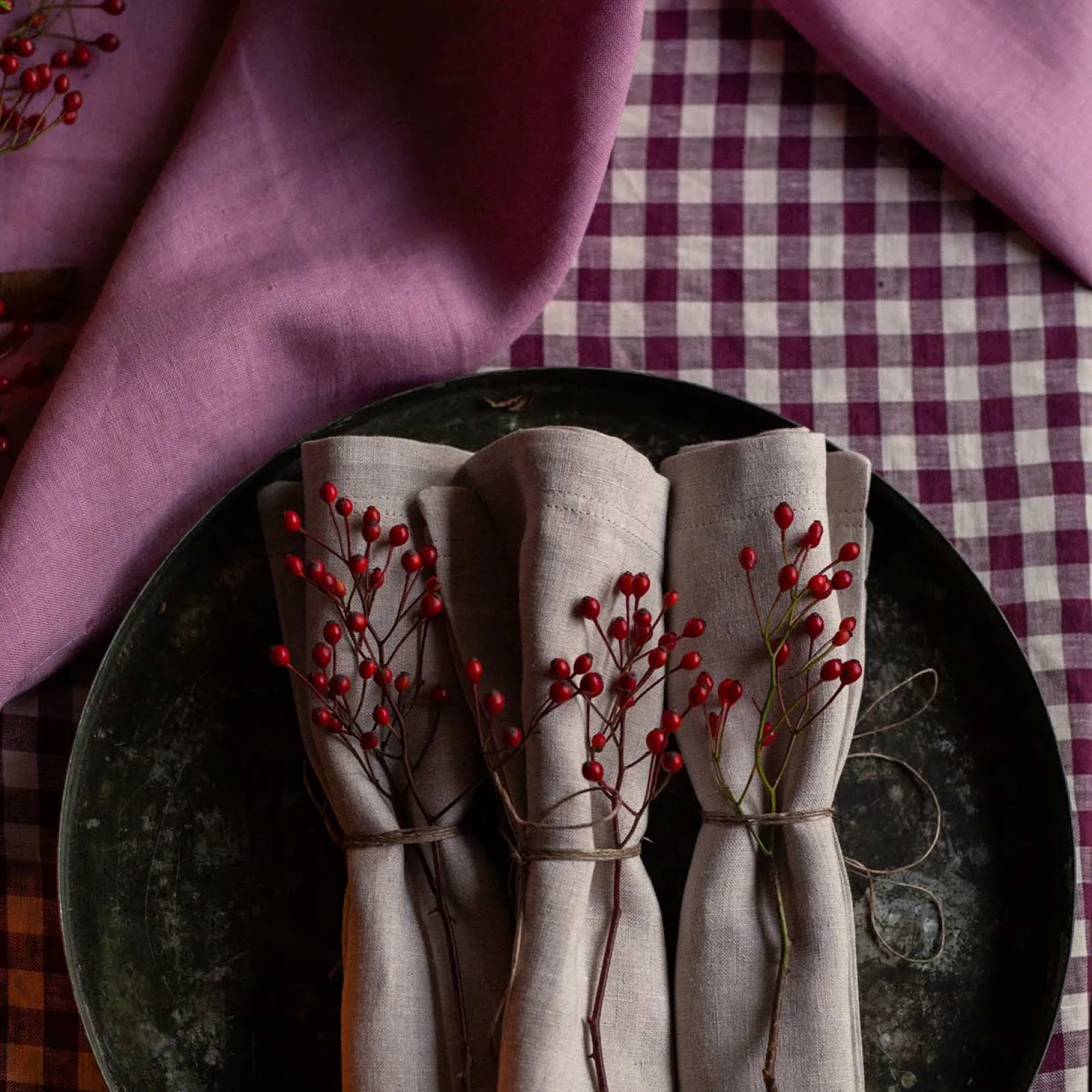 Discount 100% Linen Napkins Set of 4 Table Linens