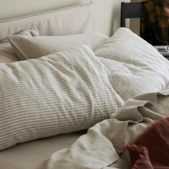 Hot Linen Blend Pillowcase (Pair) Striped Bedding|Linen Bedding
