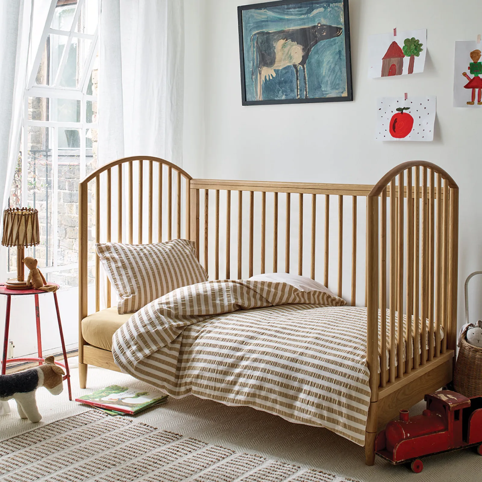 Sale Ochre Seersucker Kids Stripe Cotton Bedding Set Kids Striped Bedding|Kids Bedding
