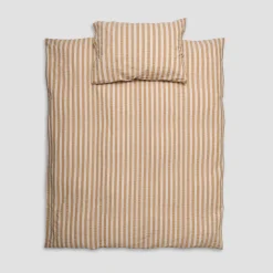 Sale Ochre Seersucker Kids Stripe Cotton Bedding Set Kids Striped Bedding|Kids Bedding