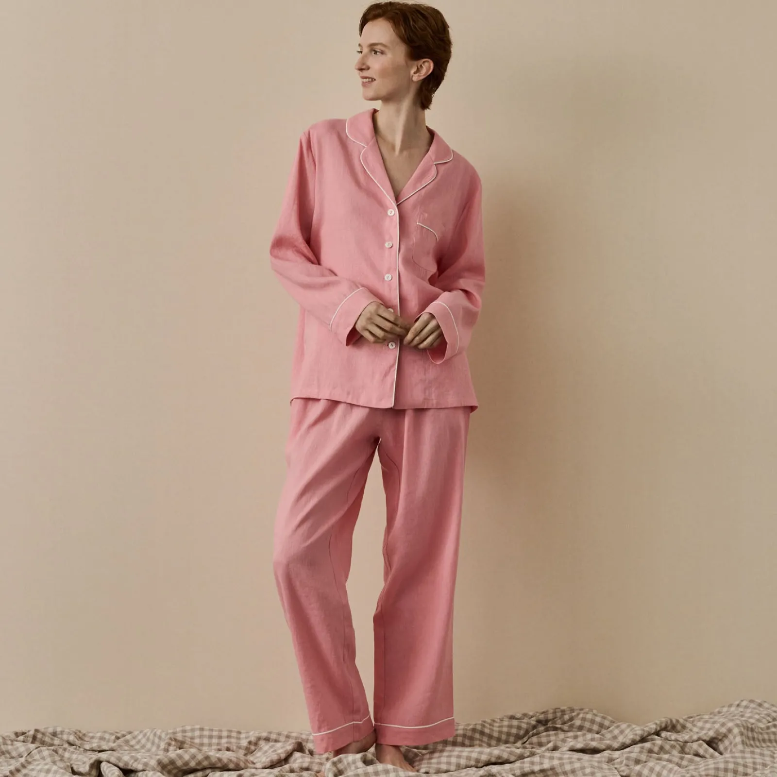 Discount Linen Pajama Set Women Pajama Sets|Linen Pajamas