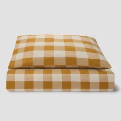 Hot Russet Yellow/Oatmeal Kids Emsworth Linen Blend Bedding Set Kids Linen Bedding|Kids Bedding