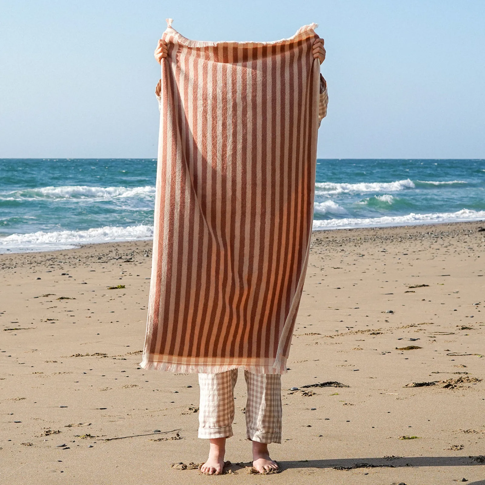 Sand Shell Pembroke Stripe Cotton Towels Towels