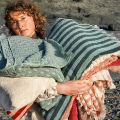 Sand Shell Pembroke Stripe Cotton Towels Towels