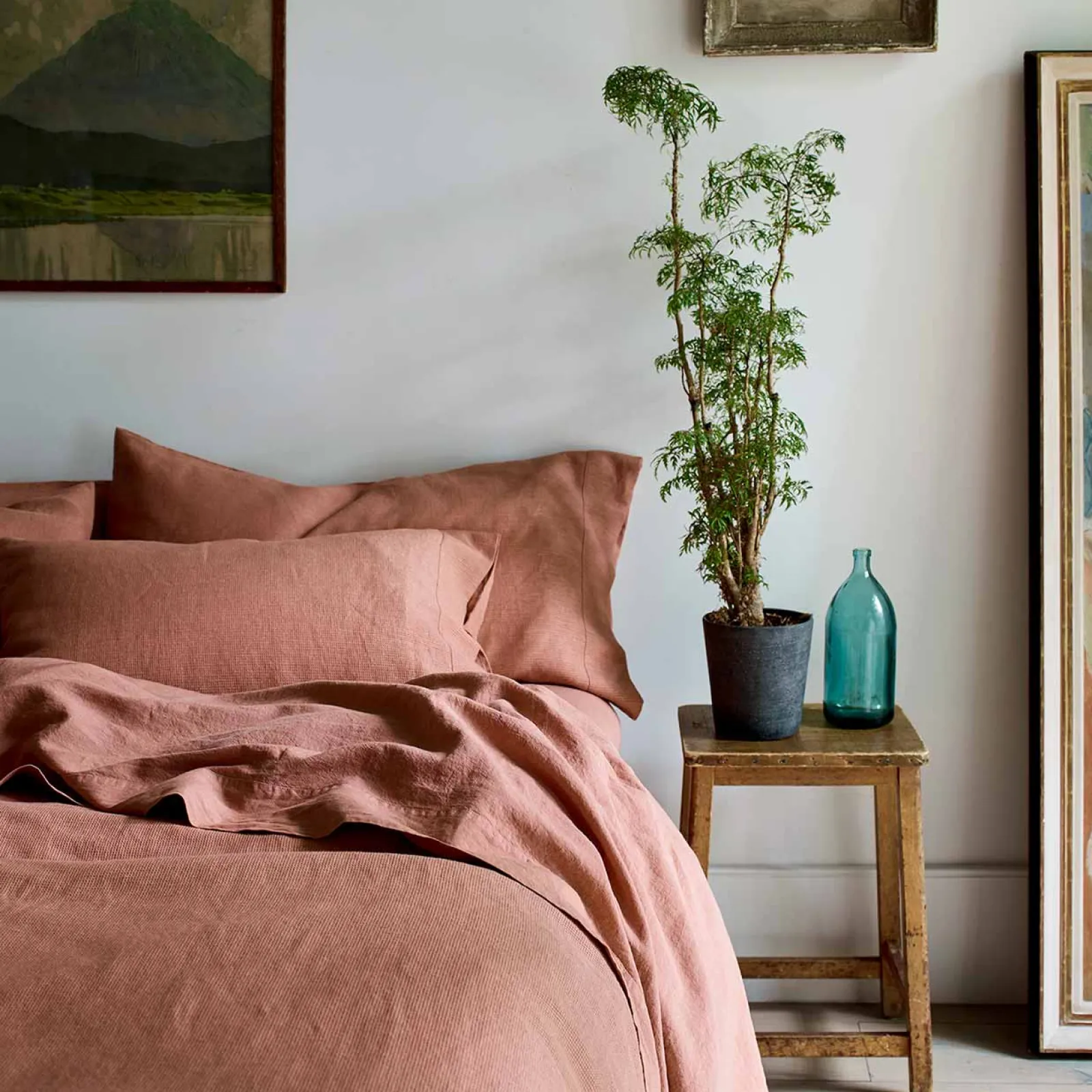 Outlet Linen Blend Pillowcases (Pair) Linen Bedding|Pillowcases