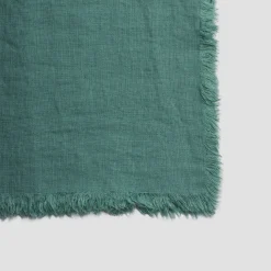 Tranquil Green Linen Crinkle Throw Blankets & Throws|Blankets & Throws