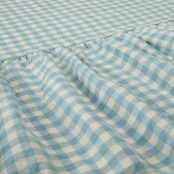 Linen Blend Bed Skirt Gingham Bedding|Bed Skirts
