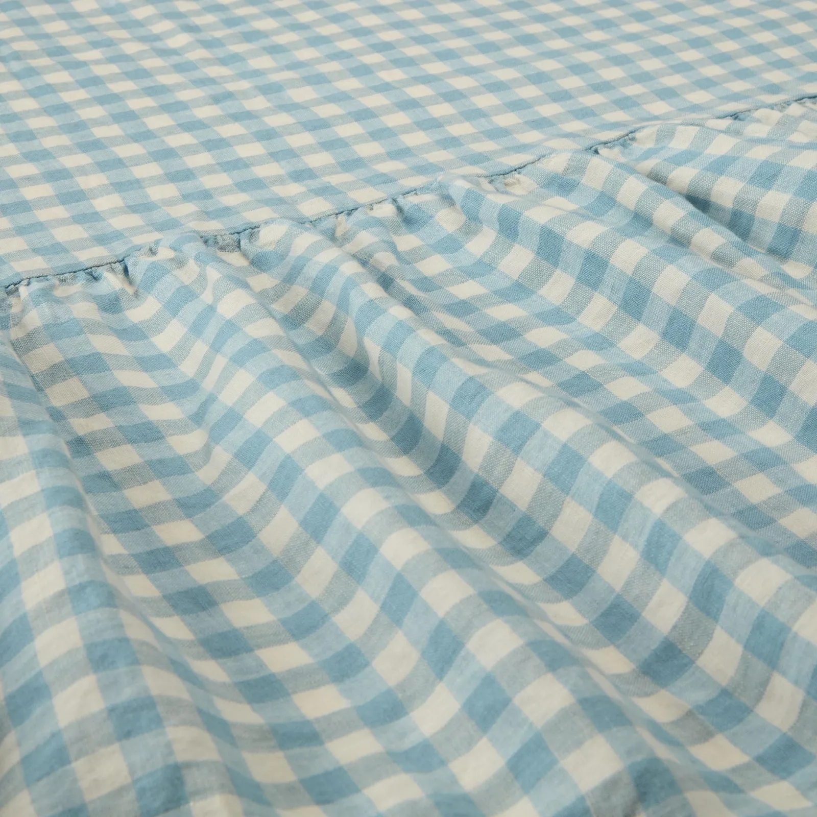 Linen Blend Bed Skirt Gingham Bedding|Bed Skirts
