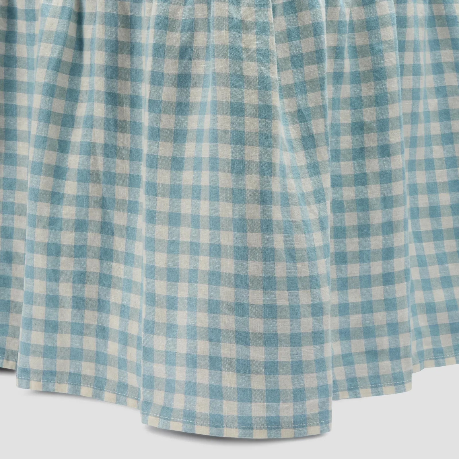 Linen Blend Bed Skirt Gingham Bedding|Bed Skirts