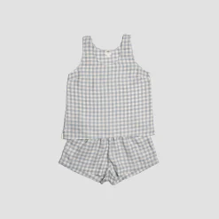 Sale Linen Cami Set Women Linen Pajamas|Gingham Pajamas